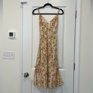 Floral midi dress with tie in back